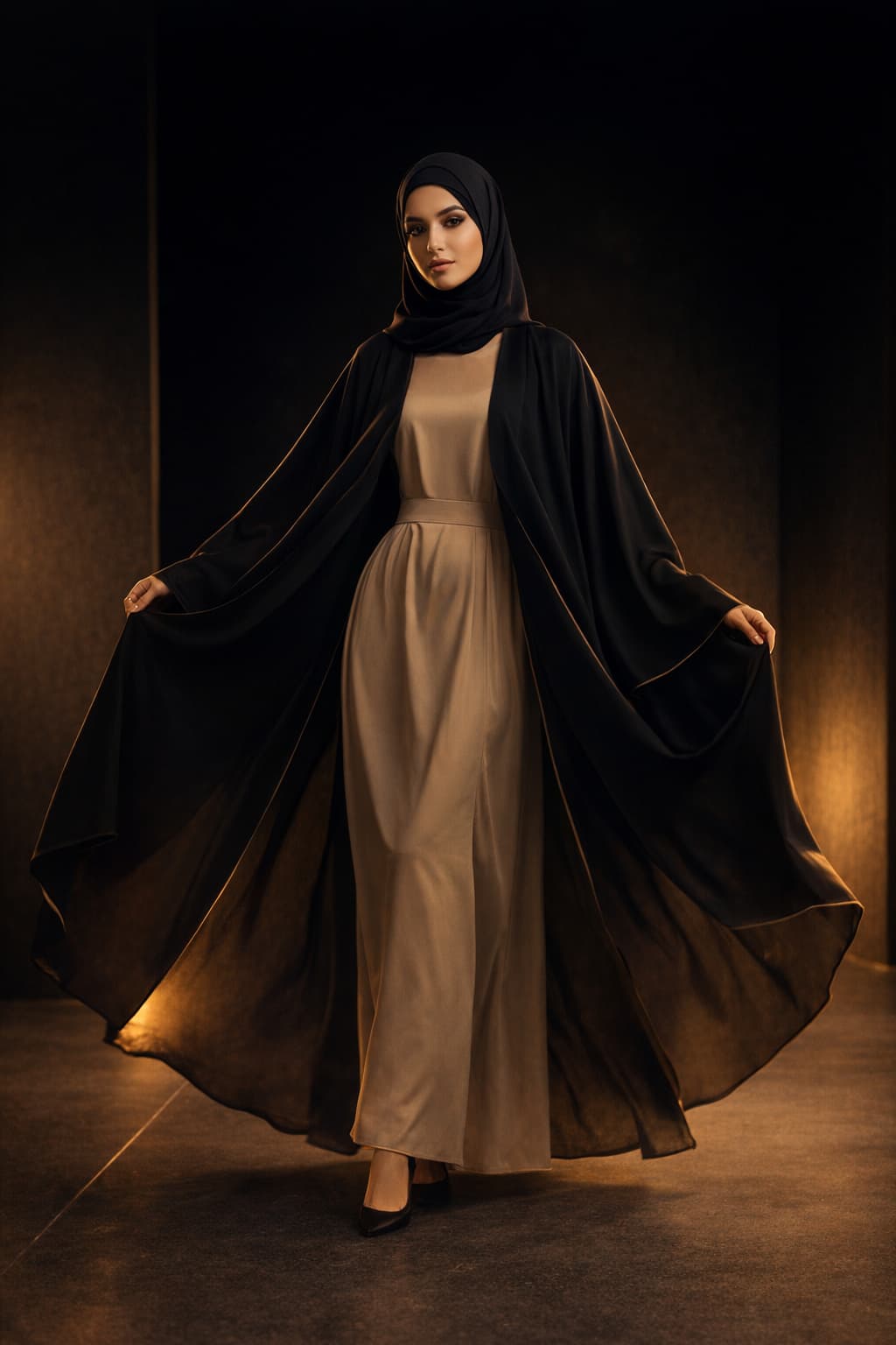 Two-sided open abaya — Lebas open panel butterfly style