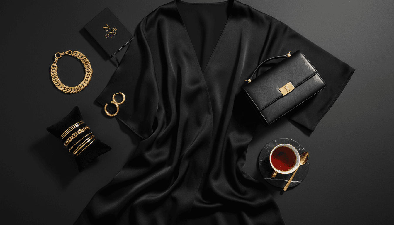 Styled abaya with luxury accessories